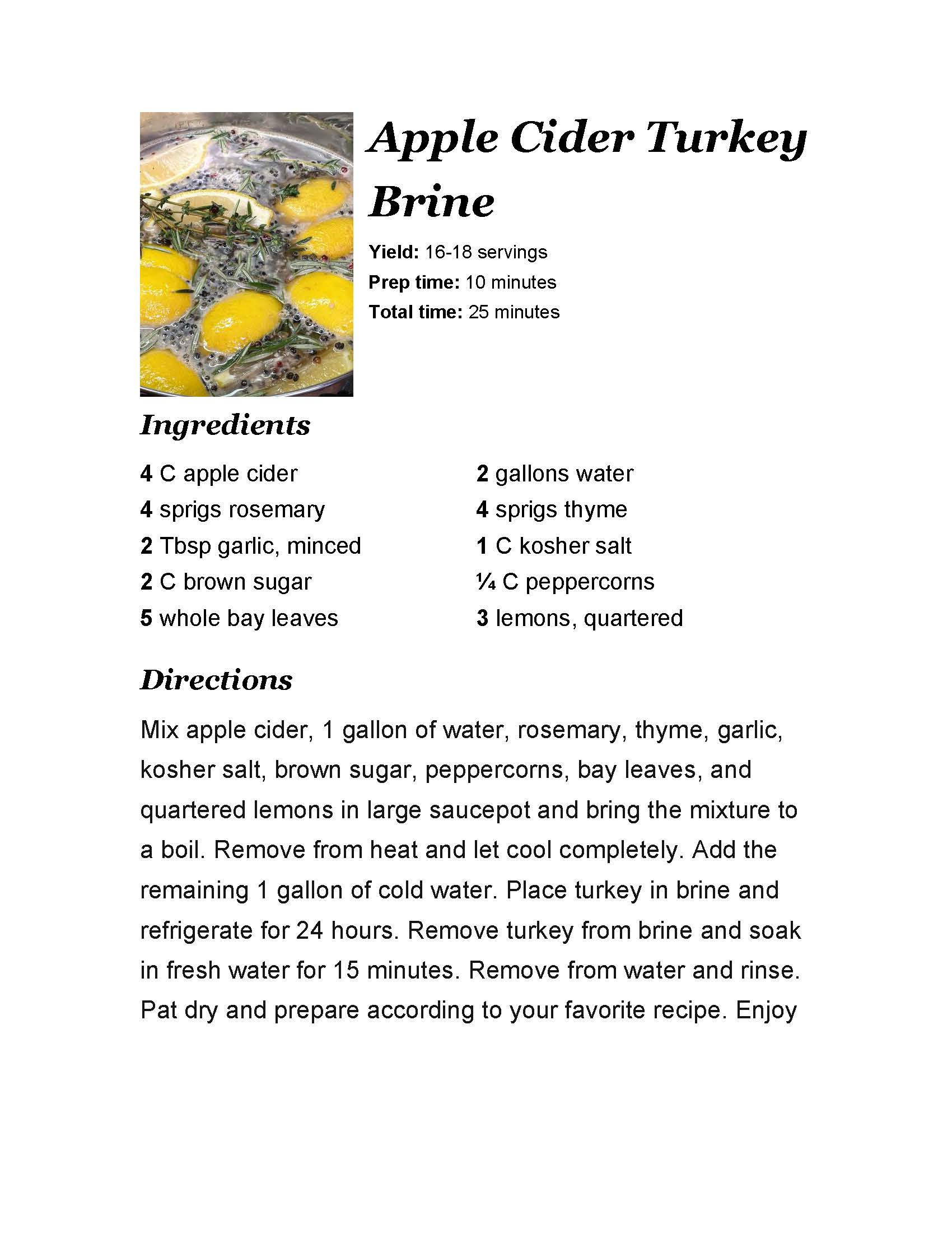Apple Cider Turkey Brine – The Sylva's Kitchen