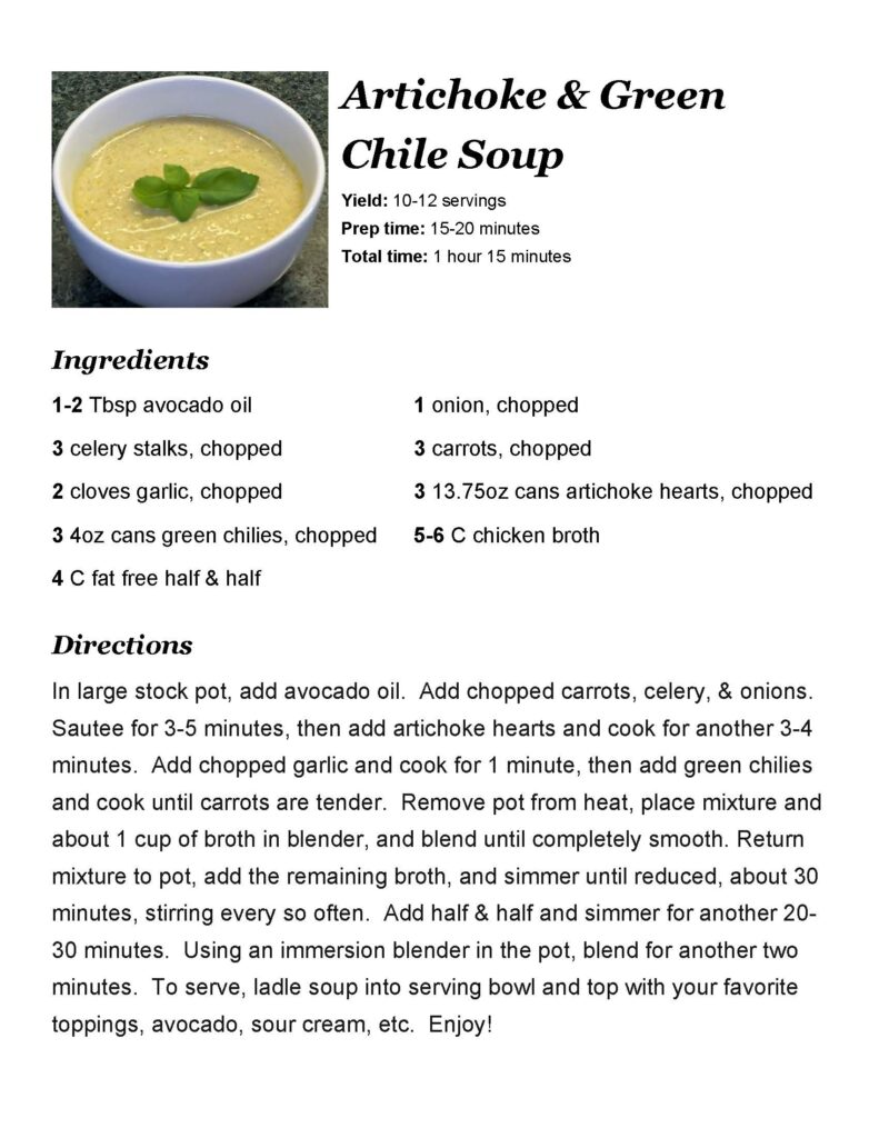 Green Chile Artichoke Soup – The Sylva's Kitchen